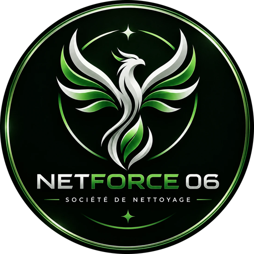 Logo NetForce06 : un phénix déployant ses ailes vert et argent